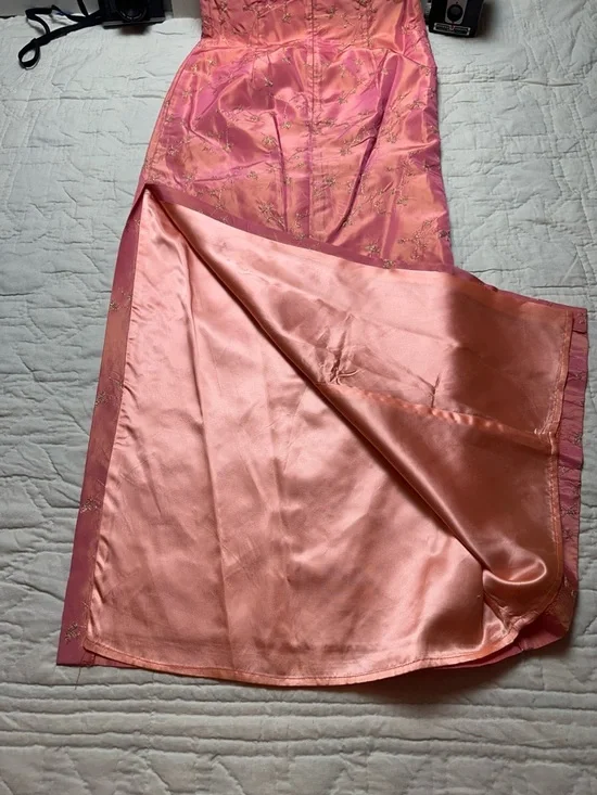 Jacquard Strapless Column Gown | Vintage Formal · Jessica McClintock Gunne Sax - Picture 12 of 15